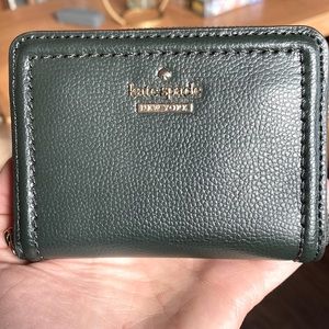Kate spade, small dark green wallet